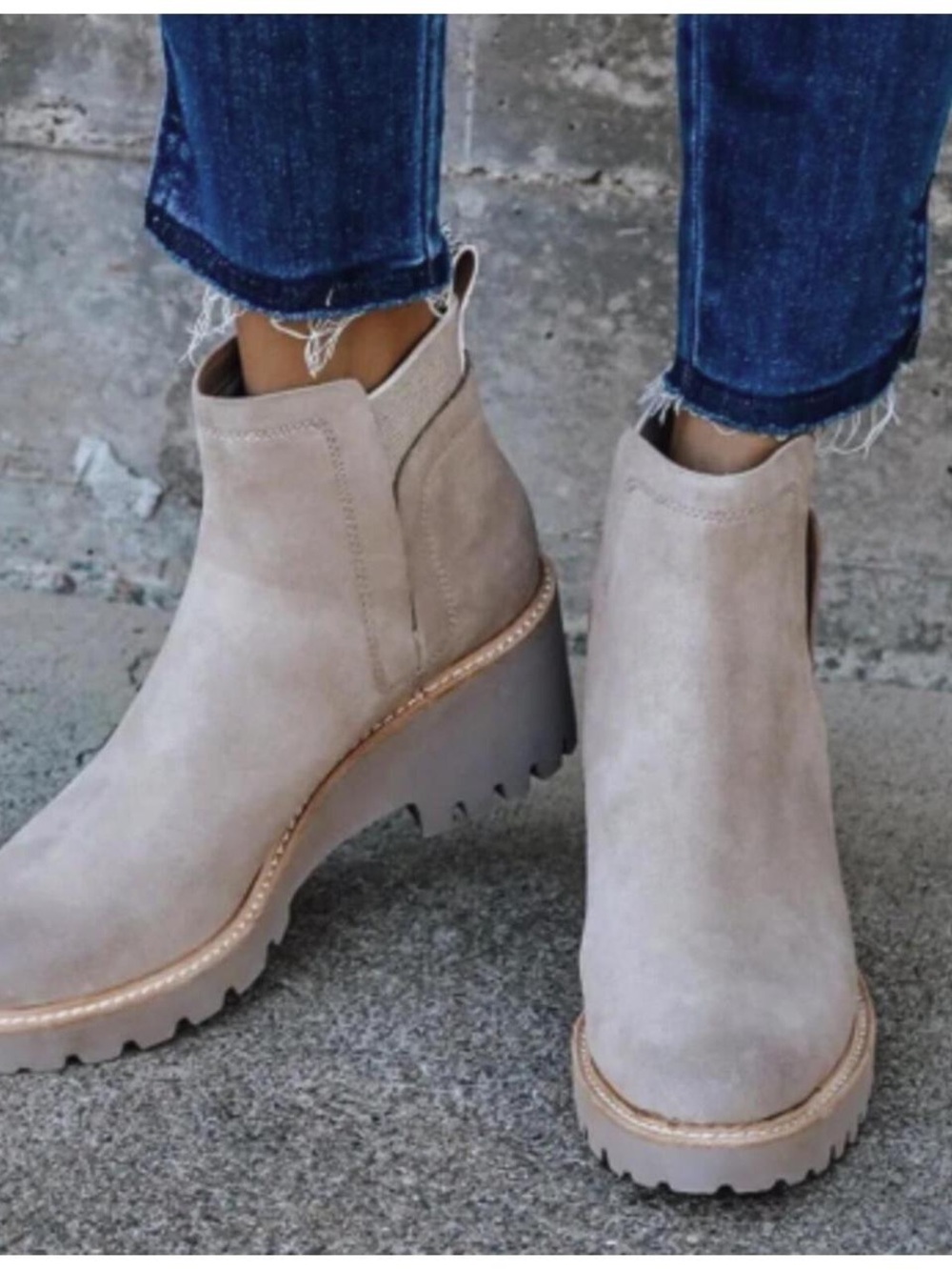 Dolce Vita Tan Rango Vegan Suede Leather Booties Sz 8.5